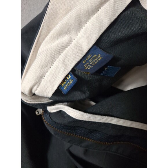Polo Golf Ralph Lauren Pants Mens 36x32 Navy Blue Flat Front Classic Fit Preppy - Picture 8 of 11